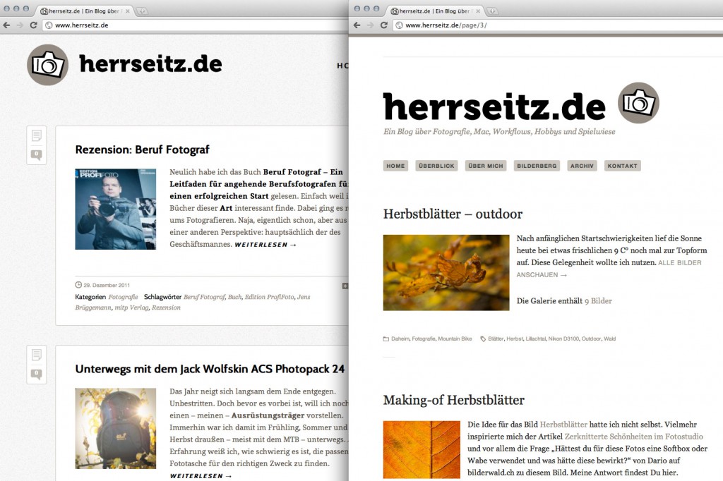 Vorher/Nachher: Redesign von herrseitz.de
