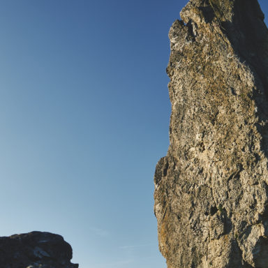 Fotopause während des Kletterns an den Drei Zinnen im Frankenjura